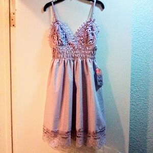 NWT Justify Strappy Crochet Dress
